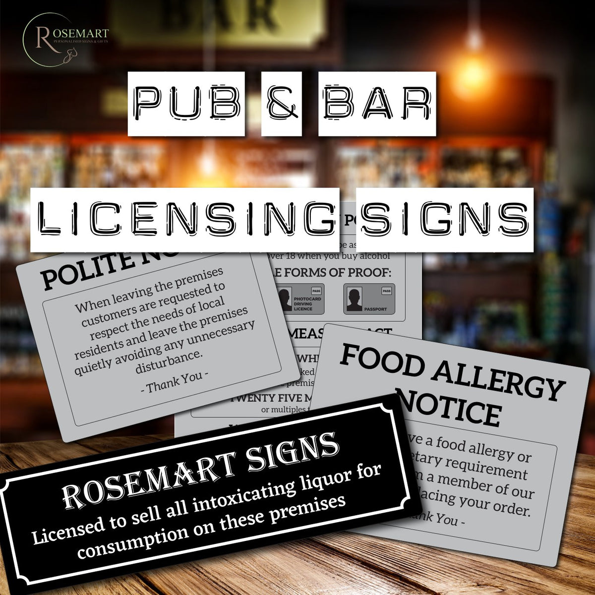 Pub and Bar Licensing Signs – Rosemart signs Limited