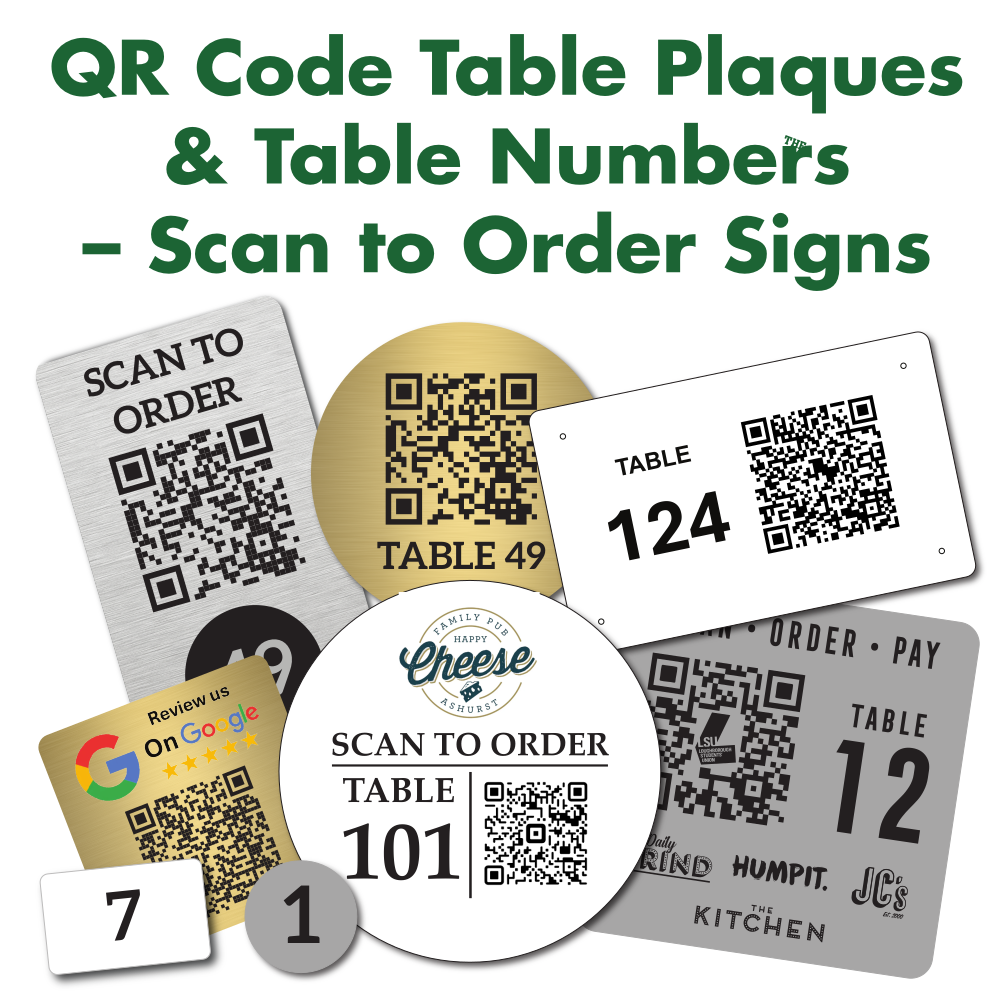Pqr Code Table QR Code Table Plaques & Table Numbers – Scan to Order Signs – Rosemart ...