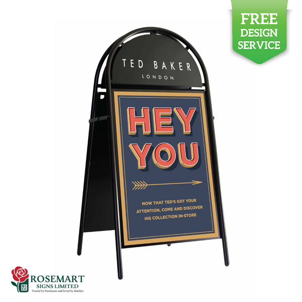 A2 Booster Pavement Poster Sign – Black or White