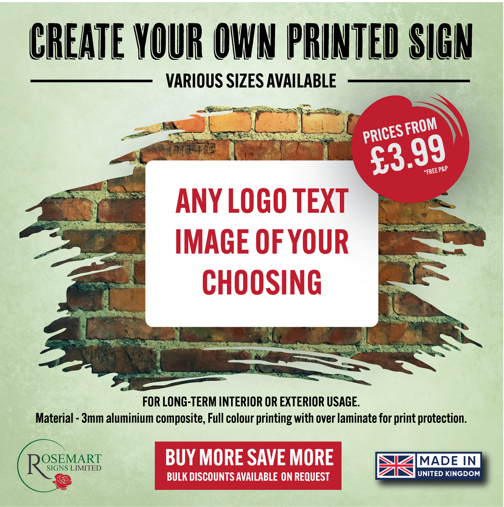 Custom Made Sign Personalised 3mm Aluminium metal printed sign panel. Size available A5 ...