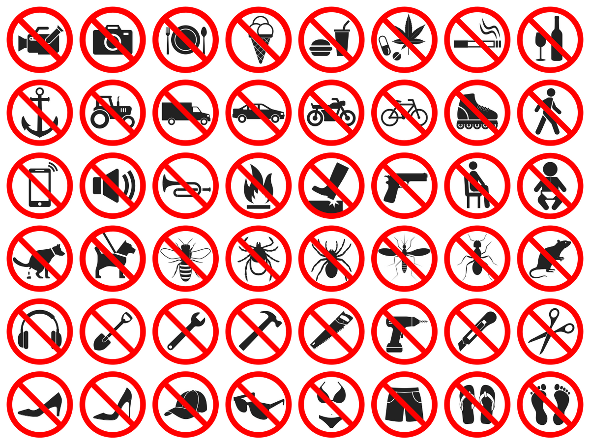 Create your own prohibition safety general label sign. Any symbol or t ...
