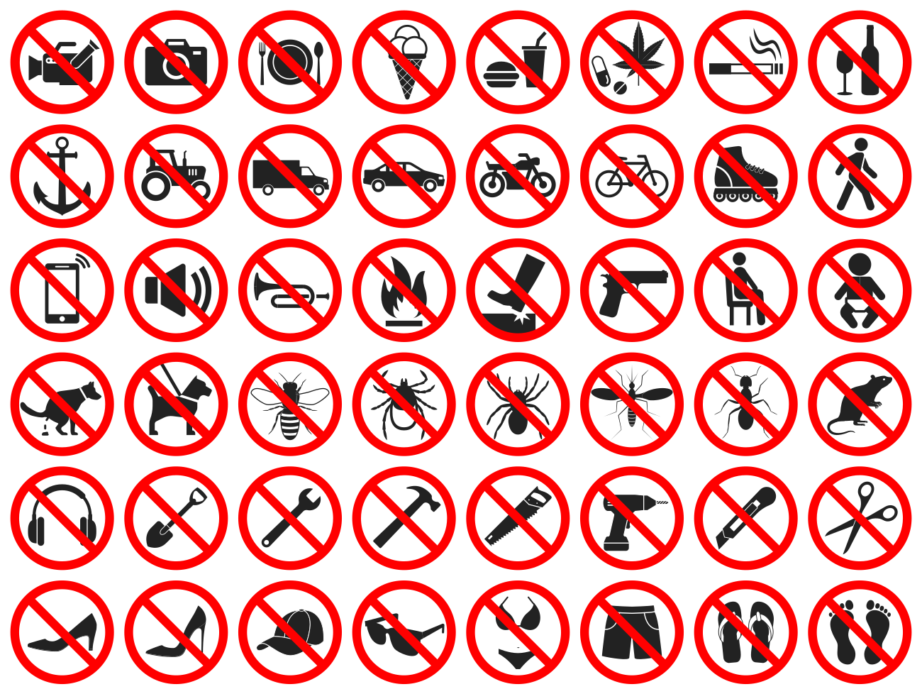 Create your own Landscape prohibition safety sign. Any symbol or text ...