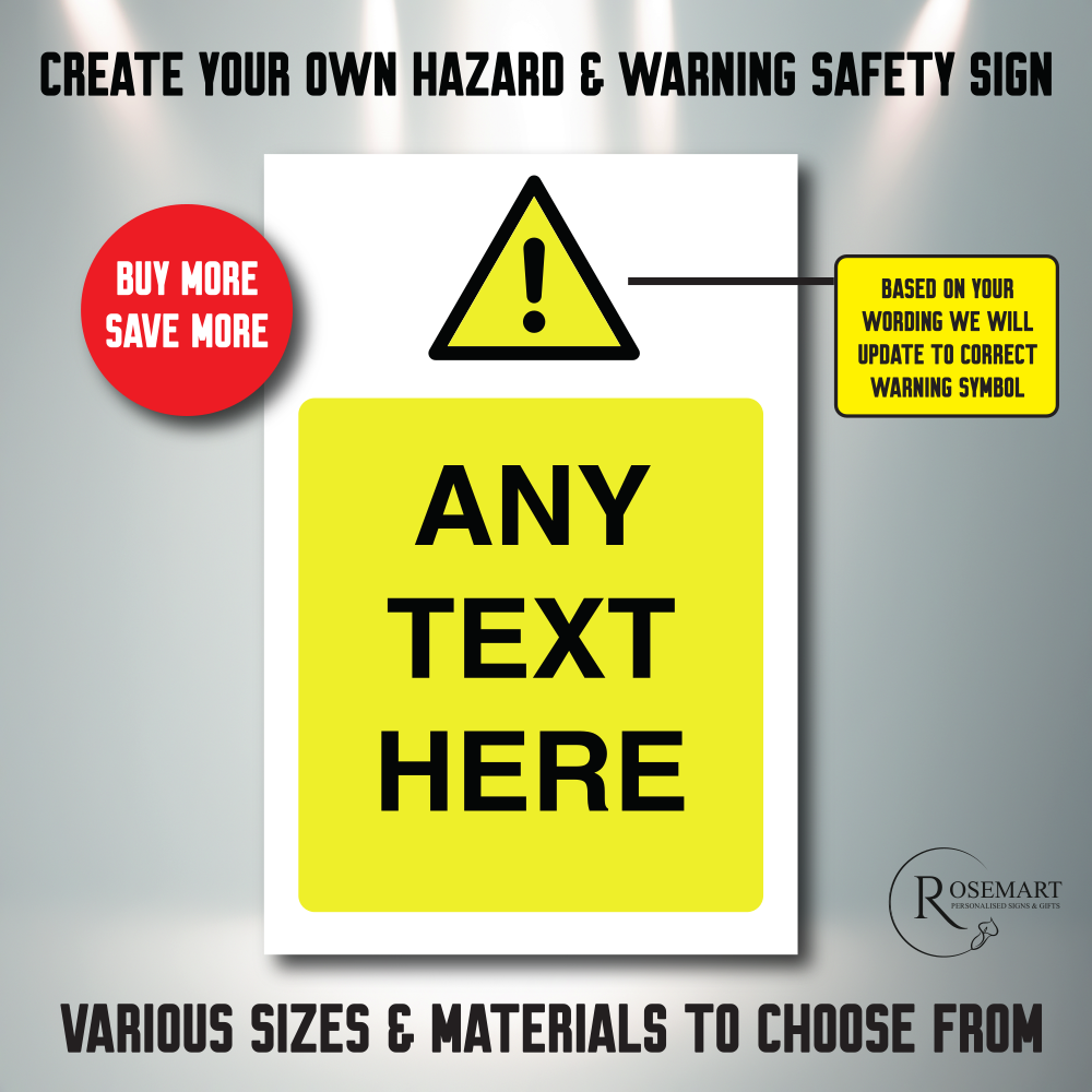 Make Your Own Warning Sign Personalised Custom Warning Caution Danger