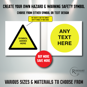 Create your own hazard and warning safety general label sign. Any symb ...