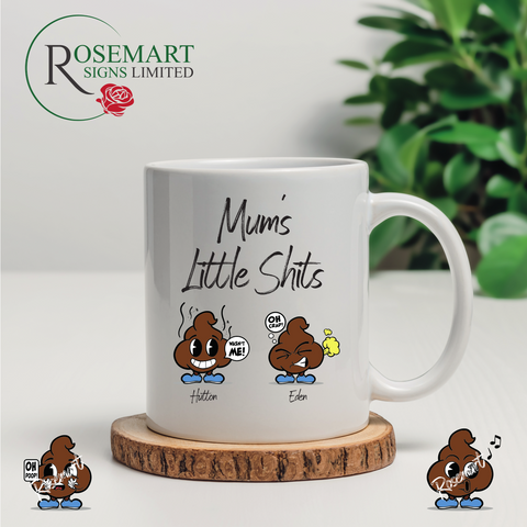 Mum's little shits White Coffee cup Mug Gift. Custom / Personalised
