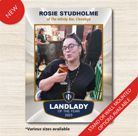 Personalised Landlady of the year Award Sign plaque
