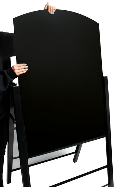 Black Premier Chalkboard A-Board – Optional Printed Logo Header