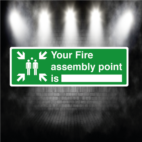 Your Fire Assembly Point Sign – Vinyl Sticker or Aluminium Safety Plaque