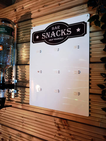 Personalised wall mounted bar snack(s) holder
