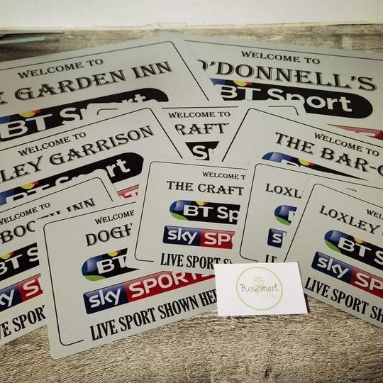 Personalised bt sports Sky Sports metal Bar Sign