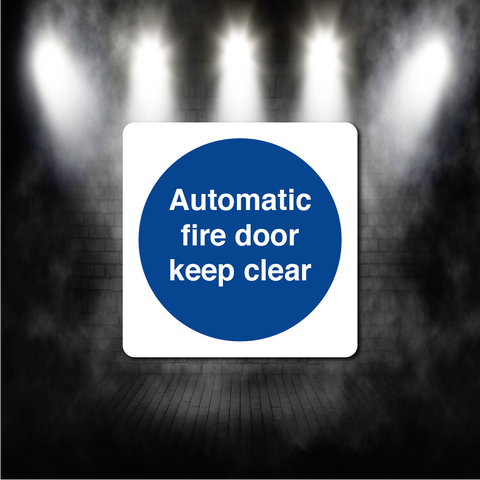 Automatic Fire Door Keep Clear Metal Sign plaque