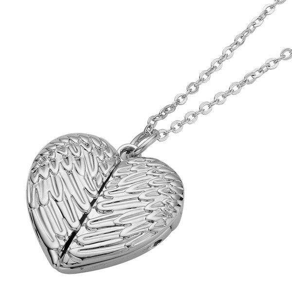 Personalised photo Angel Wings Heart Locket Necklace