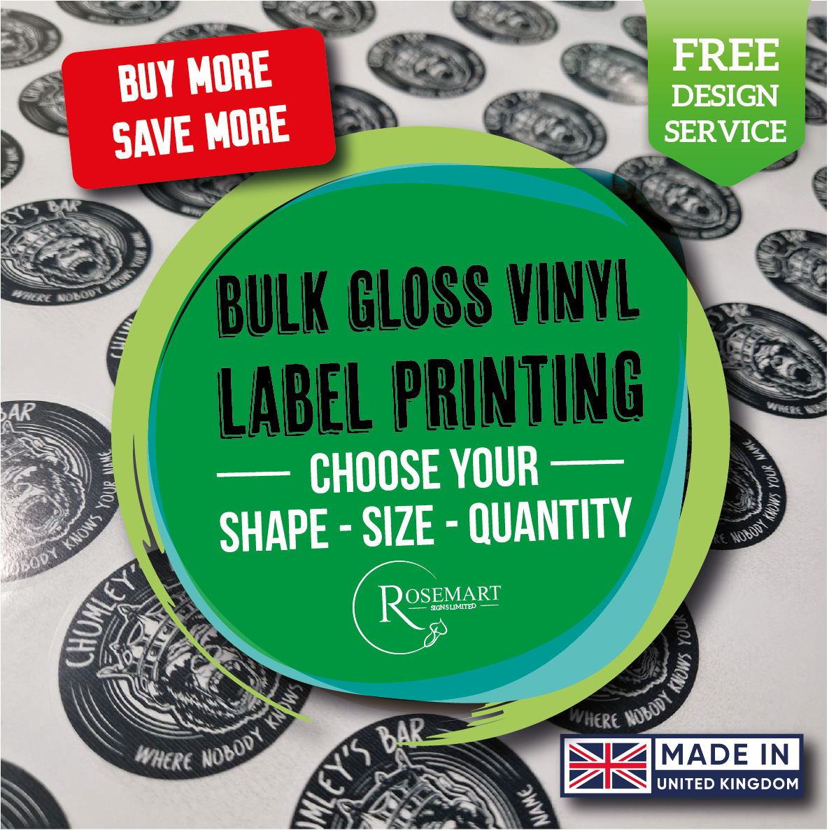 Bulk Sticker Custom Print Vinyl Your Design Decals Labels Logo Stickers Printing