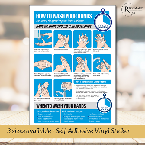 How to wash your hands vinyl sticker notice