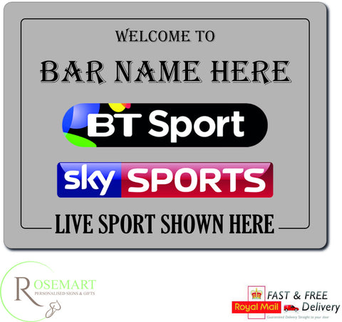 Personalised bt sports Sky Sports metal Bar Sign
