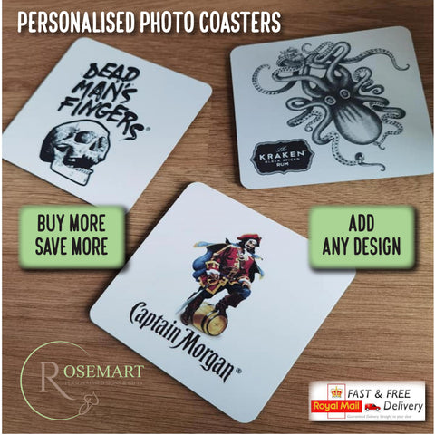 Personalised Printed Metal Coasters. Any Design