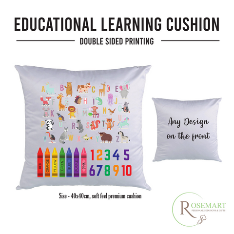 Personalised childrens educational learning cushion / pillow