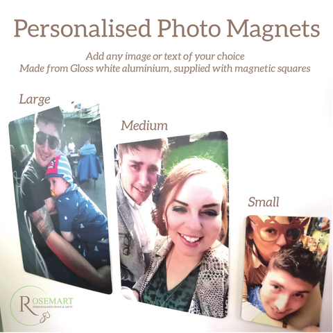 Personalised metal photo magnets