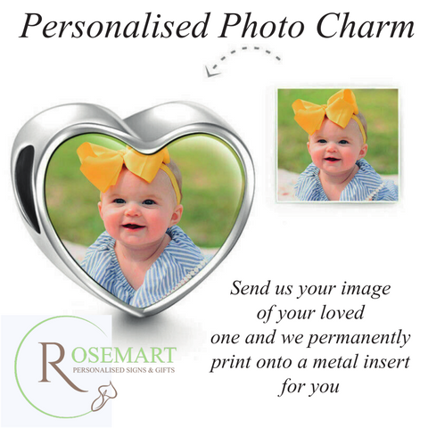 Photo Charm Pandora Heart Shape Mothers Anniversary Birthday Valentines Day Gift