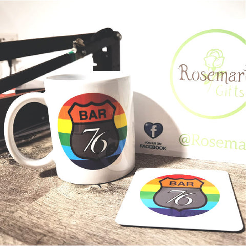 Personalised printed photo logo text mug. Any Design