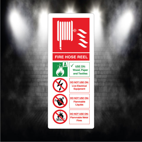 Fire hose reel Fire Extinguisher metal sign plaque