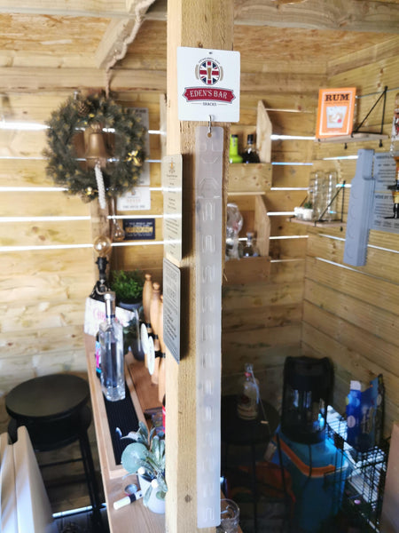 Branded bar snack board sign and snack holder
