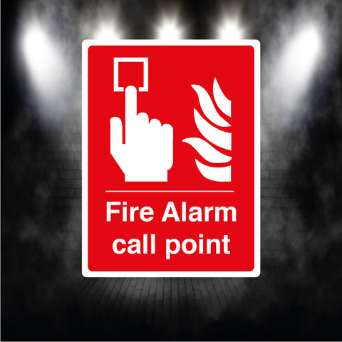 Fire alarm call point text and symbol Metal Sign plaque