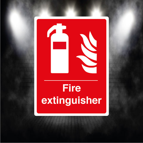 Fire extinguisher text and symbol Metal Sign plaque