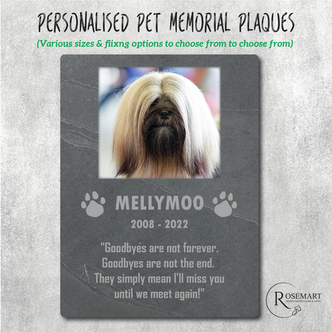 Personalised Remembrance Plaque Photo Pet Dog Cat Mum Dad Memorial Metal Sign