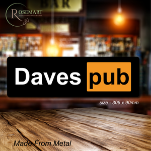 Personalised funny Porn hub inspired novelty bar sign