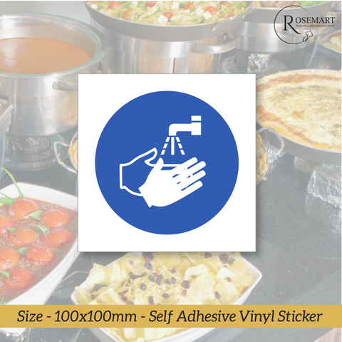 Now Wash your hands safety symbol sign. Self adhesive Vinyl